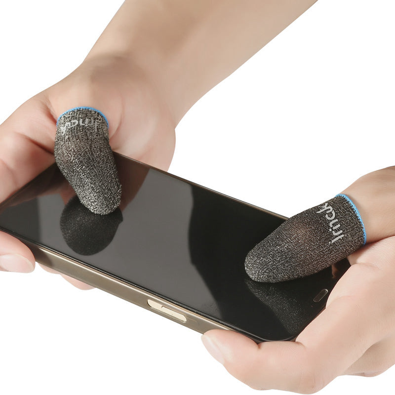 IMAK 1 Pair Finger Sleeve Breathable Sensitive Sweat-proof Silver Fiber Gaming Finger Cover for PUBG Mobile Game Black IMAK 1 Pair Finger Sleeve Breathable Sensitive Sweat-proof Silver Fiber Gaming Finger Cover for PUBG Mobile Game Black